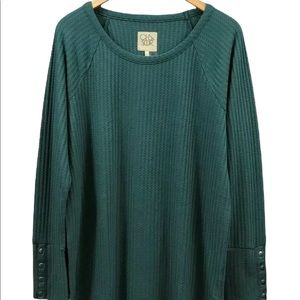 CHASER Waffle Weave Thermal Tunic Sweater Top XXL